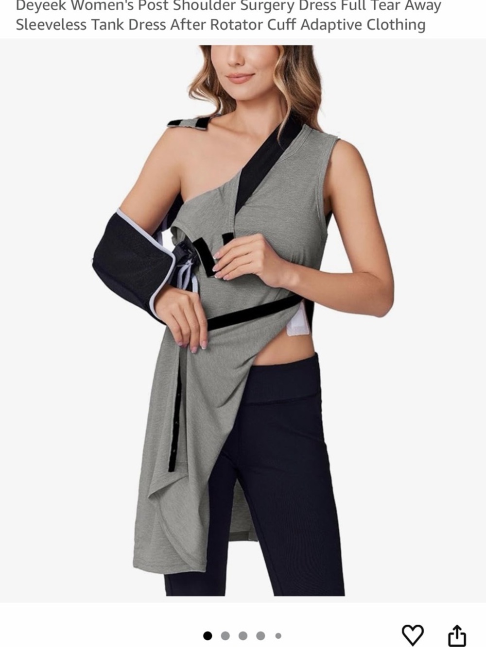 Adaptive One-Shoulder Midi Dress in Gray - Women POST SURGERY MUST HAVE!